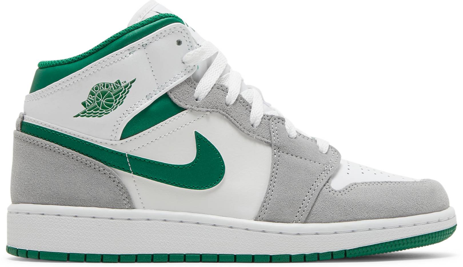 Green and store white jordan ones