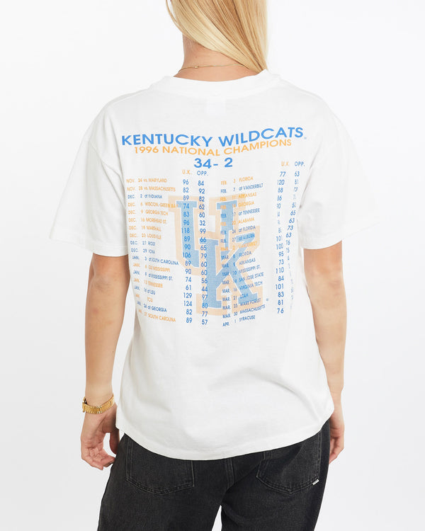 Vintage, 1996, NCAA, University, of, Kentucky, Wildcats, Tee, The Real Deal, size medium, colour White, newtown, sydney, australia, thrift store, opshop, preloved, secondhand, sustainable, retro, antique, 70s, 80s, 90s, 2000s, 00s, fashion, clothing, streetwear, trendy, garment, style, boutique, store, shop, archive, sale, cheap, best, top, T-Shirts