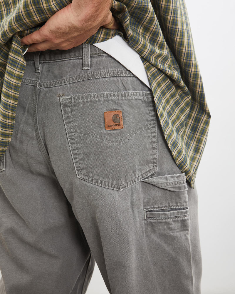 Vintage, Carhartt, Carpenter, Pants, The Real Deal, size 33", colour Grey, newtown, sydney, australia, thrift store, opshop, preloved, secondhand, sustainable, retro, antique, 70s, 80s, 90s, 2000s, 00s, fashion, clothing, streetwear, trendy, garment, style, boutique, store, shop, archive, sale, cheap, best, top, Pants