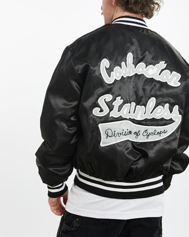 Vintage 90s Coshocton Stainless Satin Bomber Jacket <br>L