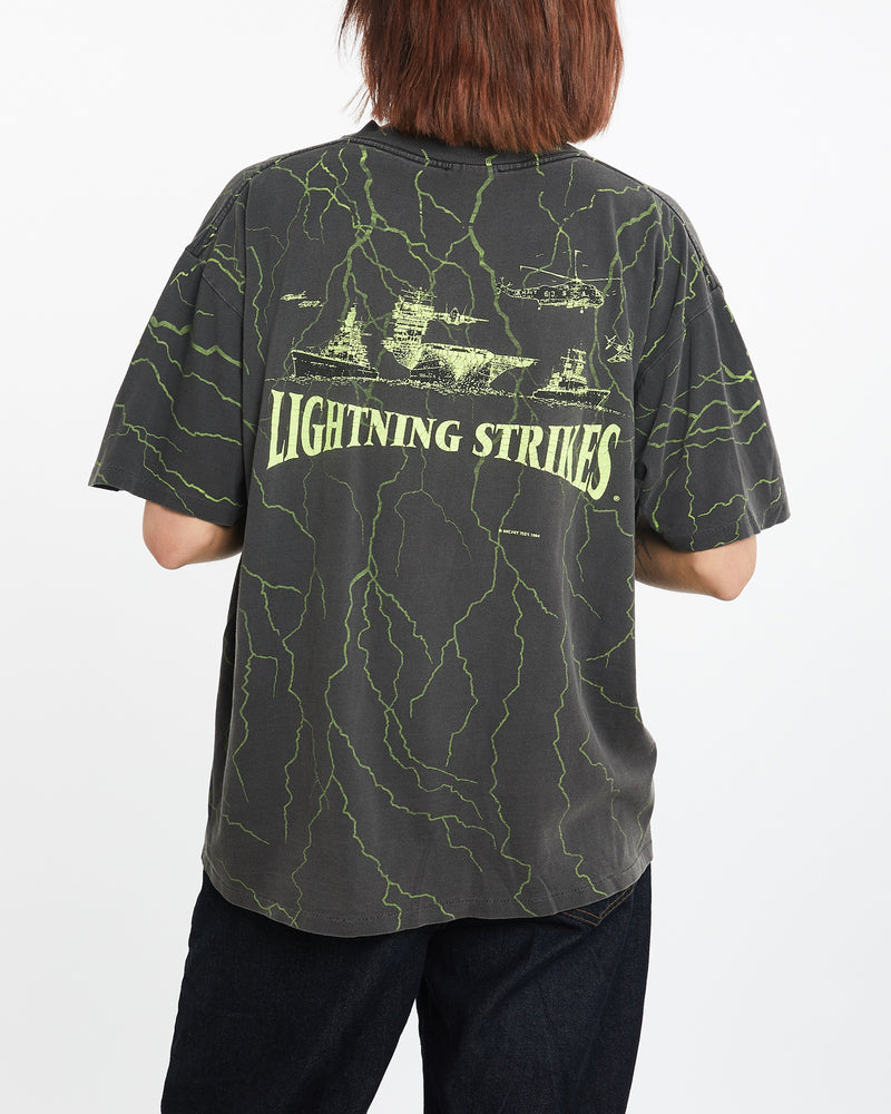 Vintage 1994 United States Navy 'Lightning Strikes' Tee <br>M , The Real Deal , newtown, sydney, australia, thrift store, opshop, preloved, secondhand, sustainable, retro, antique, 70s, 80s, 90s, 2000s, 00s, fashion, clothing, streetwear, trendy, garment, style, boutique, store, shop, archive, sale, cheap, best, top