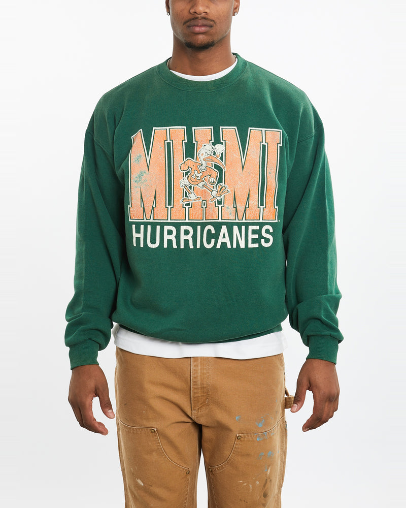 Vintage 90s NCAA Miami Hurricanes Sweatshirt <br>XL , The Real Deal , newtown, sydney, australia, thrift store, opshop, preloved, secondhand, sustainable, retro, antique, 70s, 80s, 90s, 2000s, 00s, fashion, clothing, streetwear, trendy, garment, style, boutique, store, shop, archive, sale, cheap, best, top