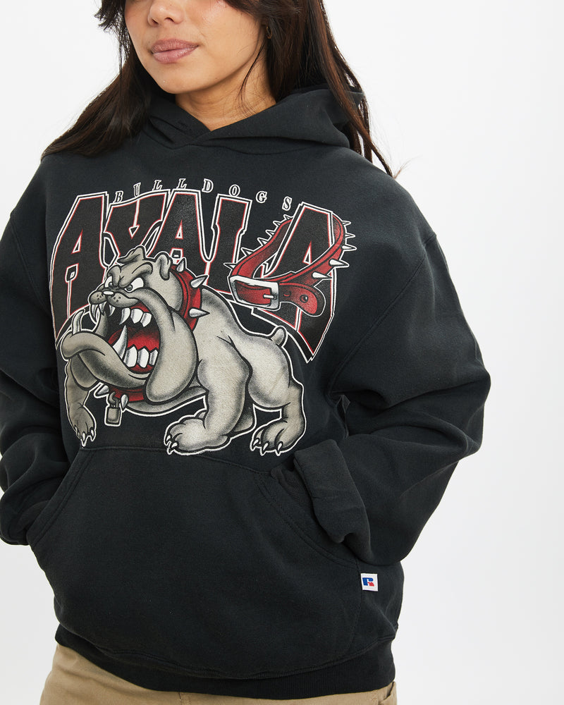 Vintage 90s Russell Athletic Ayala Bulldogs Hooded Sweatshirt <br>XS , The Real Deal , newtown, sydney, australia, thrift store, opshop, preloved, secondhand, sustainable, retro, antique, 70s, 80s, 90s, 2000s, 00s, fashion, clothing, streetwear, trendy, garment, style, boutique, store, shop, archive, sale, cheap, best, top