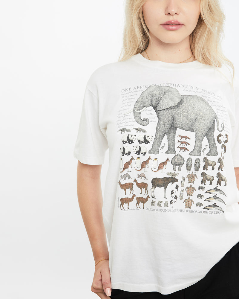 Vintage 1998 African Elephant Wildlife Tee <br>XS