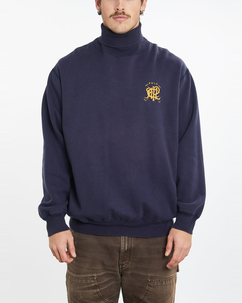 Vintage 90s Polo Ralph Lauren 'Scribble' Turtleneck Sweatshirt <br>XL