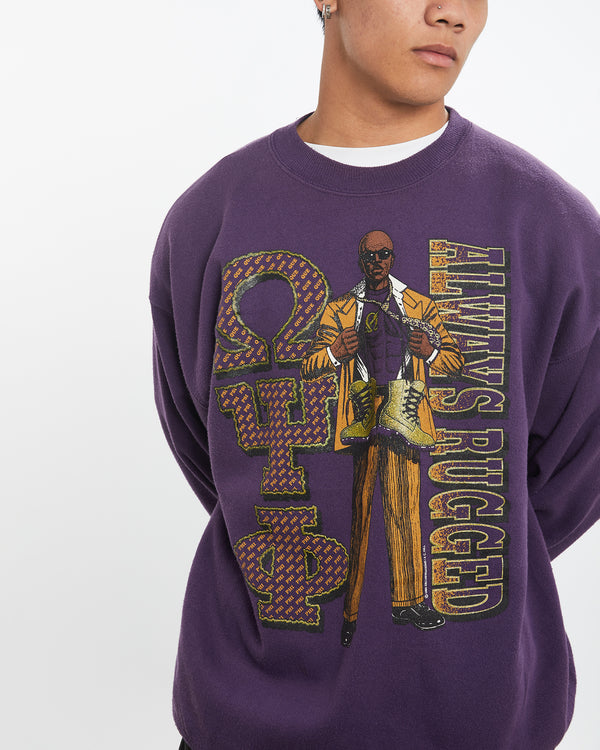 1990 Omega Psi Phi Fraternity Sweatshirt <br>L , The Real Deal , newtown, sydney, australia, thrift store, opshop, preloved, secondhand, sustainable, retro, antique, 70s, 80s, 90s, 2000s, 00s, fashion, clothing, streetwear, trendy, garment, style, boutique, store, shop, archive, sale, cheap, best, top