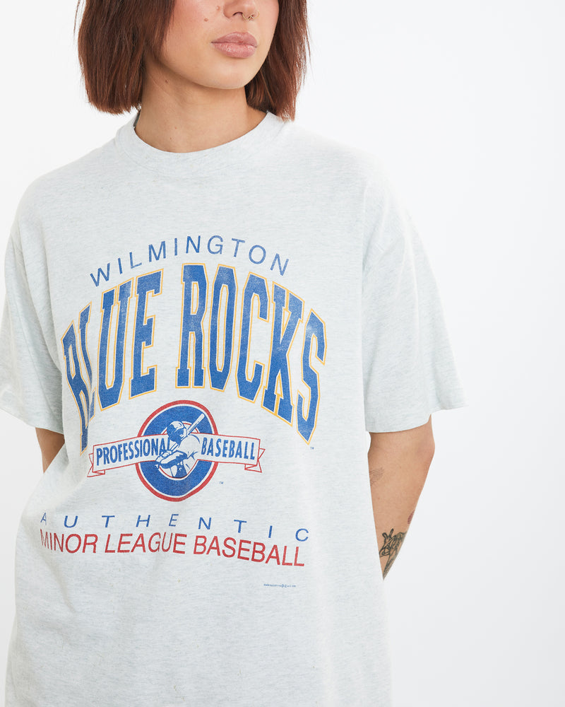 Vintage 1995 MLB Wilmington Blue Rocks Tee <br>M , The Real Deal , newtown, sydney, australia, thrift store, opshop, preloved, secondhand, sustainable, retro, antique, 70s, 80s, 90s, 2000s, 00s, fashion, clothing, streetwear, trendy, garment, style, boutique, store, shop, archive, sale, cheap, best, top