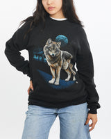 Vintage 1987 Wolf Wildlife Sweatshirt <br>XS , The Real Deal , newtown, sydney, australia, thrift store, opshop, preloved, secondhand, sustainable, retro, antique, 70s, 80s, 90s, 2000s, 00s, fashion, clothing, streetwear, trendy, garment, style, boutique, store, shop, archive, sale, cheap, best, top