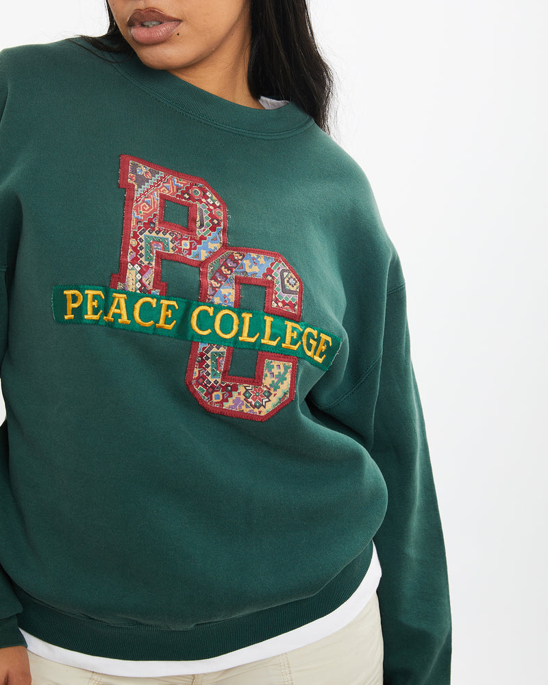 Vintage 90s Peace College Sweatshirt <br>S , The Real Deal , newtown, sydney, australia, thrift store, opshop, preloved, secondhand, sustainable, retro, antique, 70s, 80s, 90s, 2000s, 00s, fashion, clothing, streetwear, trendy, garment, style, boutique, store, shop, archive, sale, cheap, best, top