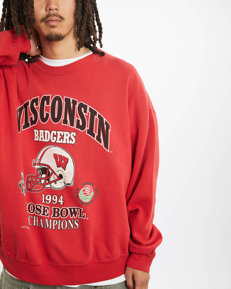 Vintage 1994 NCAA Wisconsin Badgers Sweatshirt <br>XL , The Real Deal , newtown, sydney, australia, thrift store, opshop, preloved, secondhand, sustainable, retro, antique, 70s, 80s, 90s, 2000s, 00s, fashion, clothing, streetwear, trendy, garment, style, boutique, store, shop, archive, sale, cheap, best, top