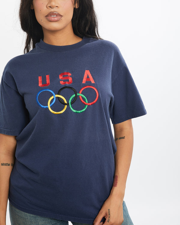 Vintage 90s USA Olympics Team Tee <br>S , The Real Deal , newtown, sydney, australia, thrift store, opshop, preloved, secondhand, sustainable, retro, antique, 70s, 80s, 90s, 2000s, 00s, fashion, clothing, streetwear, trendy, garment, style, boutique, store, shop, archive, sale, cheap, best, top