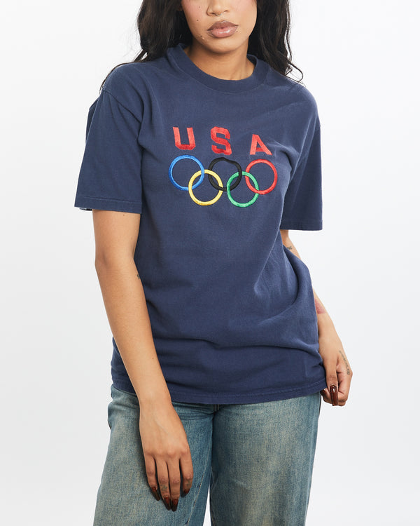 Vintage 90s USA Olympics Team Tee <br>S , The Real Deal , newtown, sydney, australia, thrift store, opshop, preloved, secondhand, sustainable, retro, antique, 70s, 80s, 90s, 2000s, 00s, fashion, clothing, streetwear, trendy, garment, style, boutique, store, shop, archive, sale, cheap, best, top