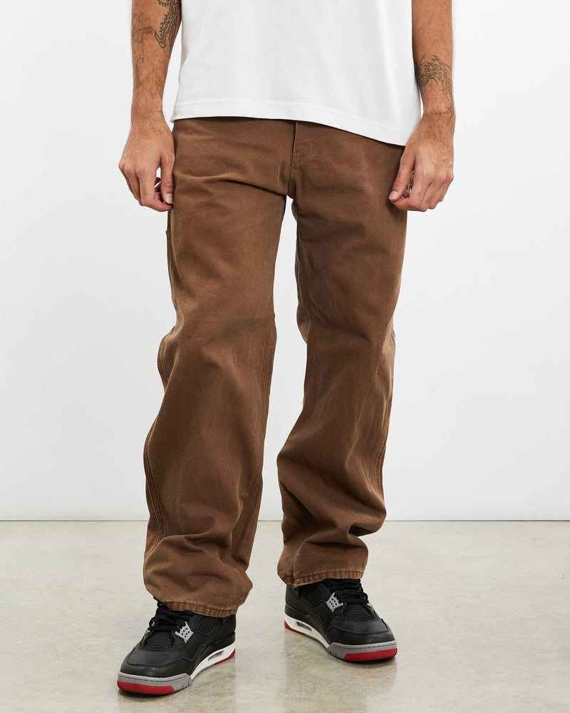 Vintage, Dickies, Carpenter, Pants, The Real Deal, size 35", colour Brown, newtown, sydney, australia, thrift store, opshop, preloved, secondhand, sustainable, retro, antique, 70s, 80s, 90s, 2000s, 00s, fashion, clothing, streetwear, trendy, garment, style, boutique, store, shop, archive, sale, cheap, best, top, Pants