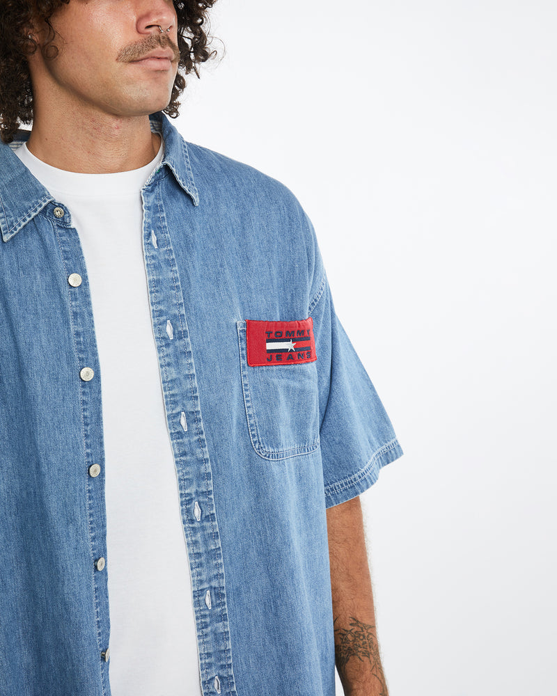 Vintage Tommy Hilfiger 'Tommy Jeans' Denim Button Up Shirt <br>XXL