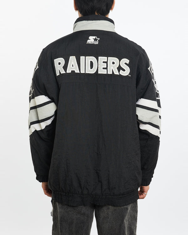 Vintage 90s Starter NFL Los Angeles Raiders Puffer Jacket <br>XL , The Real Deal , newtown, sydney, australia, thrift store, opshop, preloved, secondhand, sustainable, retro, antique, 70s, 80s, 90s, 2000s, 00s, fashion, clothing, streetwear, trendy, garment, style, boutique, store, shop, archive, sale, cheap, best, top