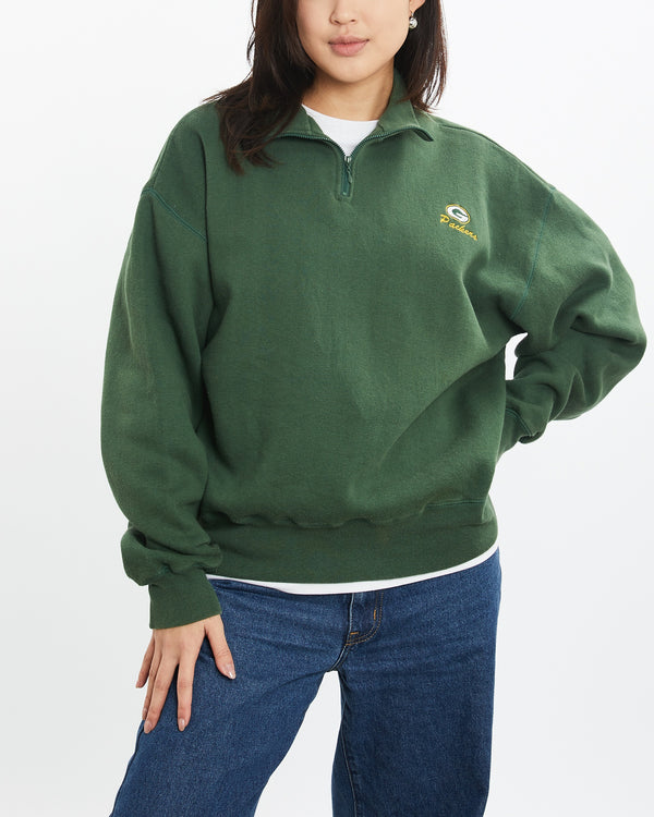 Vintage 90s NFL Green Bay Packers Quarter Zip Sweatshirt <br>S , The Real Deal , newtown, sydney, australia, thrift store, opshop, preloved, secondhand, sustainable, retro, antique, 70s, 80s, 90s, 2000s, 00s, fashion, clothing, streetwear, trendy, garment, style, boutique, store, shop, archive, sale, cheap, best, top