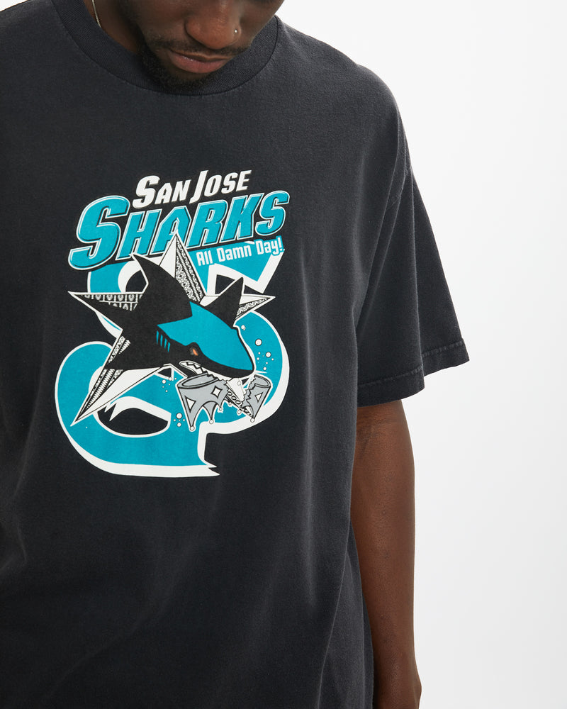 Vintage NHL San Jose Sharks Tee <br>L , The Real Deal , newtown, sydney, australia, thrift store, opshop, preloved, secondhand, sustainable, retro, antique, 70s, 80s, 90s, 2000s, 00s, fashion, clothing, streetwear, trendy, garment, style, boutique, store, shop, archive, sale, cheap, best, top