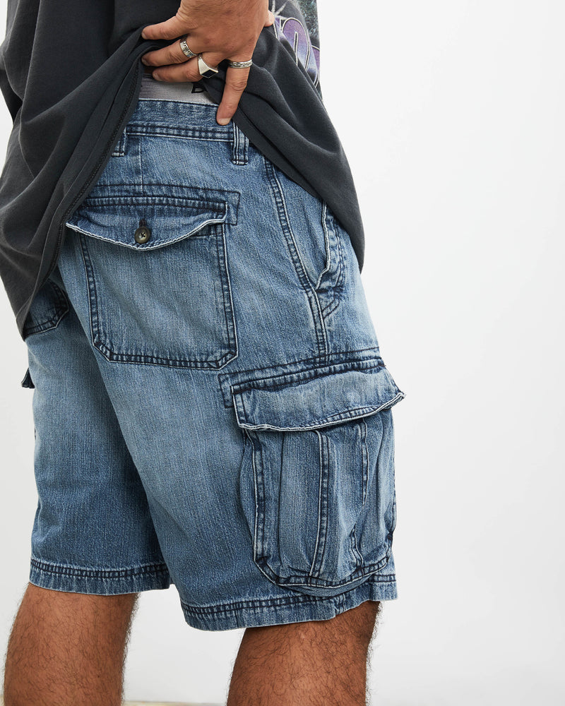 Vintage St. John's Bay Denim Cargo Shorts <br>38" , The Real Deal , newtown, sydney, australia, thrift store, opshop, preloved, secondhand, sustainable, retro, antique, 70s, 80s, 90s, 2000s, 00s, fashion, clothing, streetwear, trendy, garment, style, boutique, store, shop, archive, sale, cheap, best, top