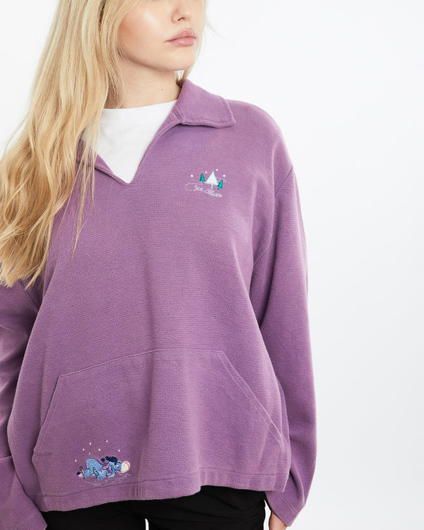 Vintage 90s Disney Winnie The Pooh 'Eeyore' Collared Sweatshirt <br>XS , The Real Deal , newtown, sydney, australia, thrift store, opshop, preloved, secondhand, sustainable, retro, antique, 70s, 80s, 90s, 2000s, 00s, fashion, clothing, streetwear, trendy, garment, style, boutique, store, shop, archive, sale, cheap, best, top