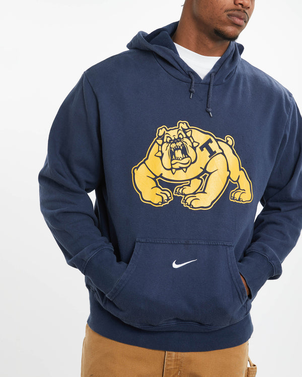 Vintage Nike NCAA Bulldogs Hooded Sweatshirt <br>L , The Real Deal , newtown, sydney, australia, thrift store, opshop, preloved, secondhand, sustainable, retro, antique, 70s, 80s, 90s, 2000s, 00s, fashion, clothing, streetwear, trendy, garment, style, boutique, store, shop, archive, sale, cheap, best, top