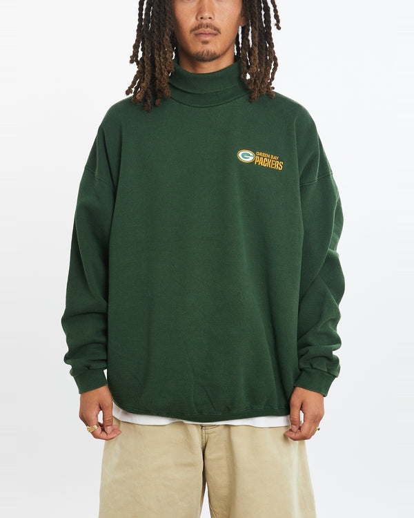 Vintage 90s NFL Green Bay Packers Turtleneck Sweatshirt <br>L