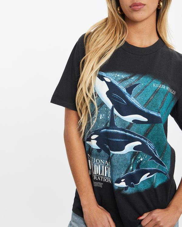 Vintage 1990 Wildlife Killer Whale Tee <br>XS