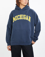 Vintage 90s University of Michigan Hooded Sweatshirt <br>M , The Real Deal , newtown, sydney, australia, thrift store, opshop, preloved, secondhand, sustainable, retro, antique, 70s, 80s, 90s, 2000s, 00s, fashion, clothing, streetwear, trendy, garment, style, boutique, store, shop, archive, sale, cheap, best, top