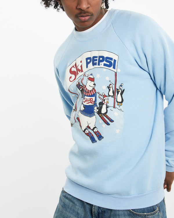 Vintage 80s Ski Pepsi Sweatshirt <br>M , The Real Deal , newtown, sydney, australia, thrift store, opshop, preloved, secondhand, sustainable, retro, antique, 70s, 80s, 90s, 2000s, 00s, fashion, clothing, streetwear, trendy, garment, style, boutique, store, shop, archive, sale, cheap, best, top