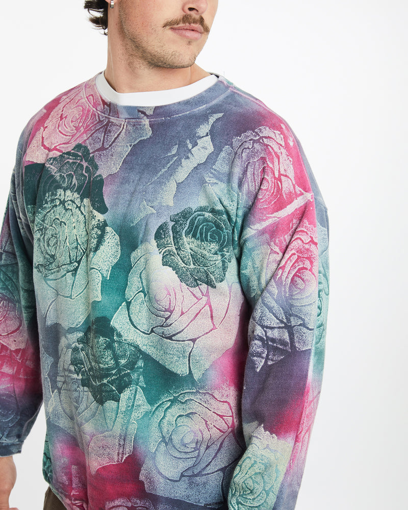 Vintage Floral 'All Over Print' Sweatshirt <br>XL