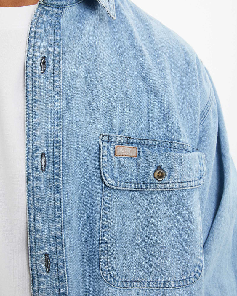 Vintage Carhartt Denim Button Up Shirt <br>L , The Real Deal , newtown, sydney, australia, thrift store, opshop, preloved, secondhand, sustainable, retro, antique, 70s, 80s, 90s, 2000s, 00s, fashion, clothing, streetwear, trendy, garment, style, boutique, store, shop, archive, sale, cheap, best, top