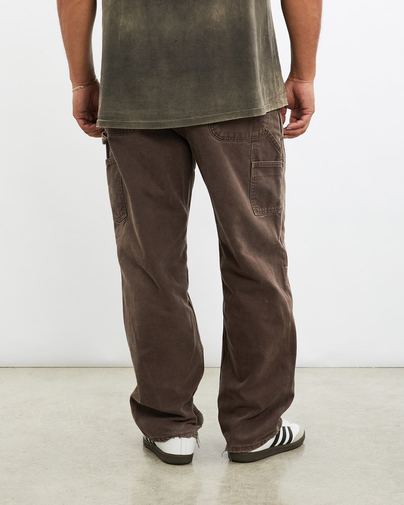 Vintage, Carhartt, Double, Knee', Carpenter, Pants, The Real Deal, size 37", colour Brown, newtown, sydney, australia, thrift store, opshop, preloved, secondhand, sustainable, retro, antique, 70s, 80s, 90s, 2000s, 00s, fashion, clothing, streetwear, trendy, garment, style, boutique, store, shop, archive, sale, cheap, best, top, Pants