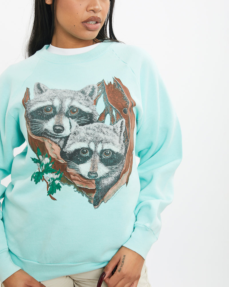 Vintage 1986 Wildlife Racoon Sweatshirt <br>S , The Real Deal , newtown, sydney, australia, thrift store, opshop, preloved, secondhand, sustainable, retro, antique, 70s, 80s, 90s, 2000s, 00s, fashion, clothing, streetwear, trendy, garment, style, boutique, store, shop, archive, sale, cheap, best, top