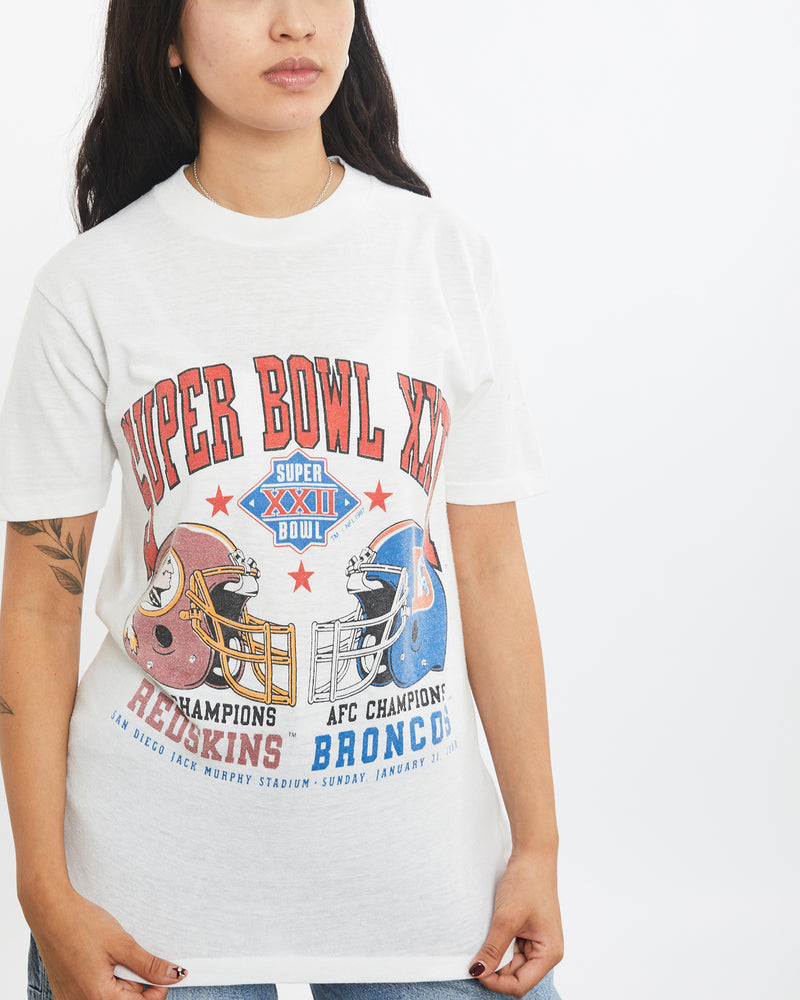 Vintage 1988 NFL Redskins vs Broncos Super Bowl Tee <br>XS , The Real Deal , newtown, sydney, australia, thrift store, opshop, preloved, secondhand, sustainable, retro, antique, 70s, 80s, 90s, 2000s, 00s, fashion, clothing, streetwear, trendy, garment, style, boutique, store, shop, archive, sale, cheap, best, top