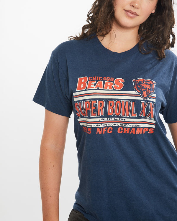 Vintage 1985 NFL Chicago Bears Super Bowl Tee <br>S , The Real Deal , newtown, sydney, australia, thrift store, opshop, preloved, secondhand, sustainable, retro, antique, 70s, 80s, 90s, 2000s, 00s, fashion, clothing, streetwear, trendy, garment, style, boutique, store, shop, archive, sale, cheap, best, top