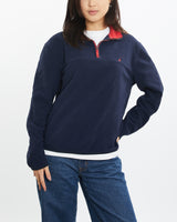 Vintage 90s Nautica Quarter Zip Fleece Sweatshirt <br>S