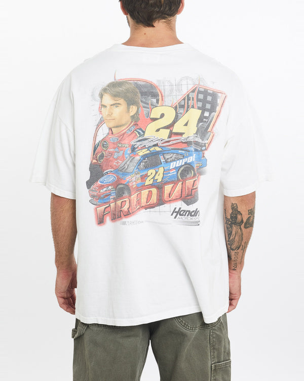 Vintage, NASCAR, Racing, Tee, The Real Deal, size extra large, colour White, newtown, sydney, australia, thrift store, opshop, preloved, secondhand, sustainable, retro, antique, 70s, 80s, 90s, 2000s, 00s, fashion, clothing, streetwear, trendy, garment, style, boutique, store, shop, archive, sale, cheap, best, top, T-Shirts