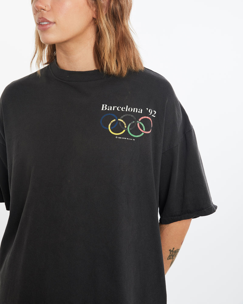 Vintage 1992 Barcelona Olympics Tee <br>L , The Real Deal , newtown, sydney, australia, thrift store, opshop, preloved, secondhand, sustainable, retro, antique, 70s, 80s, 90s, 2000s, 00s, fashion, clothing, streetwear, trendy, garment, style, boutique, store, shop, archive, sale, cheap, best, top