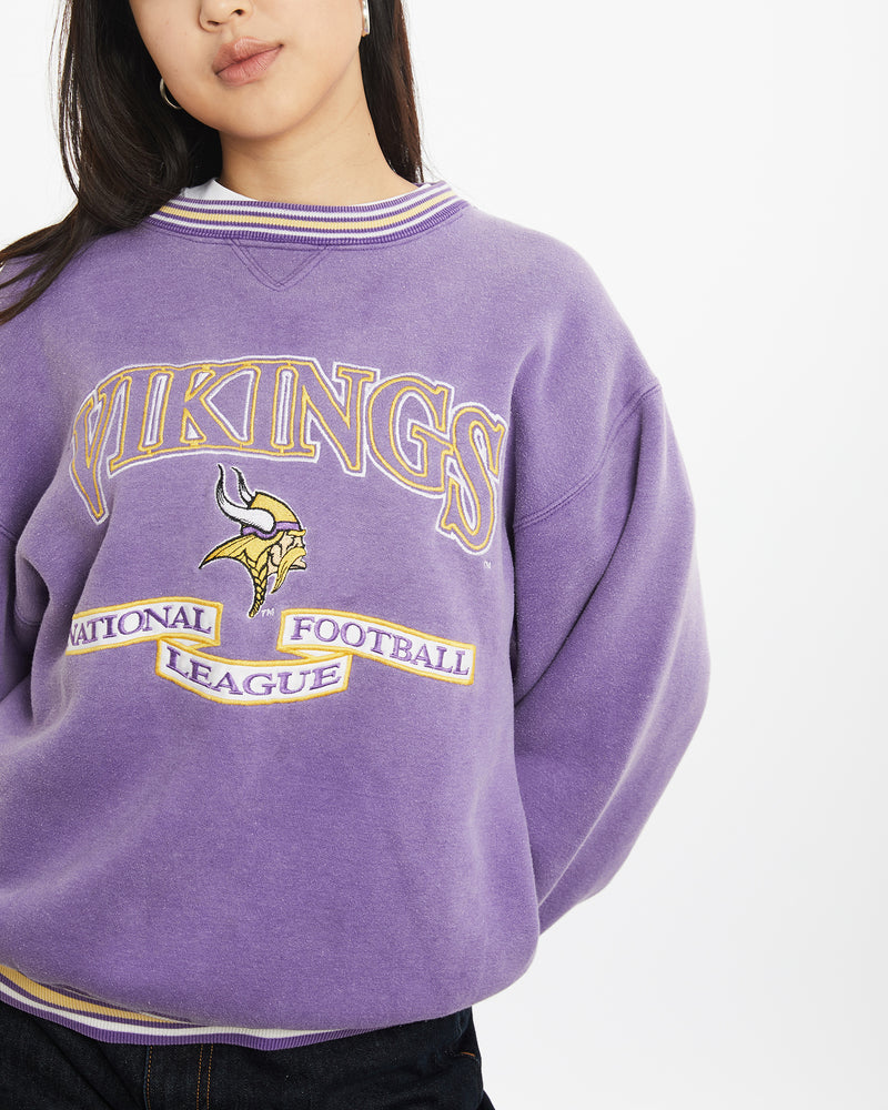 Vintage 90s NFL Minnesota Vikings Sweatshirt <br>M , The Real Deal , newtown, sydney, australia, thrift store, opshop, preloved, secondhand, sustainable, retro, antique, 70s, 80s, 90s, 2000s, 00s, fashion, clothing, streetwear, trendy, garment, style, boutique, store, shop, archive, sale, cheap, best, top