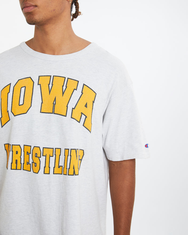 Vintage Champion University of Iowa Wrestling Tee <br>XL , The Real Deal , newtown, sydney, australia, thrift store, opshop, preloved, secondhand, sustainable, retro, antique, 70s, 80s, 90s, 2000s, 00s, fashion, clothing, streetwear, trendy, garment, style, boutique, store, shop, archive, sale, cheap, best, top