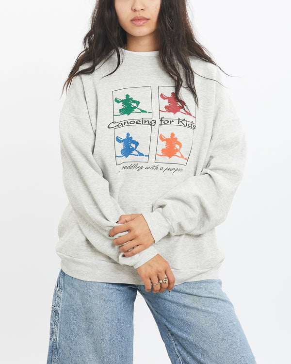 Vintage 90s Canoeing For Kids Sweatshirt <br>XS , The Real Deal , newtown, sydney, australia, thrift store, opshop, preloved, secondhand, sustainable, retro, antique, 70s, 80s, 90s, 2000s, 00s, fashion, clothing, streetwear, trendy, garment, style, boutique, store, shop, archive, sale, cheap, best, top