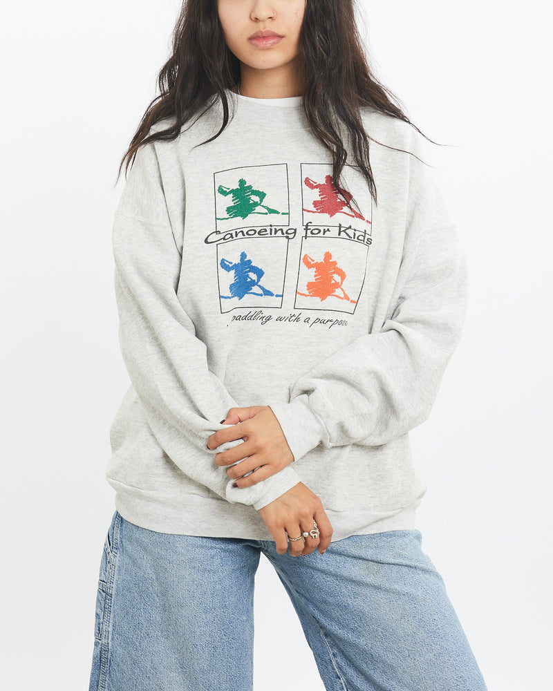 Vintage 90s Canoeing For Kids Sweatshirt <br>XS