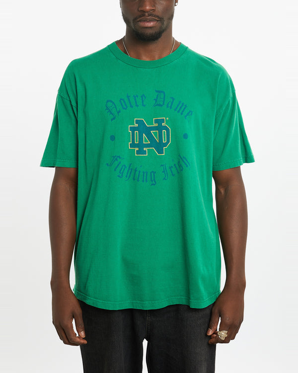 Vintage 90s NCAA Notre Dame Fighting Irish Tee <br>L , The Real Deal , newtown, sydney, australia, thrift store, opshop, preloved, secondhand, sustainable, retro, antique, 70s, 80s, 90s, 2000s, 00s, fashion, clothing, streetwear, trendy, garment, style, boutique, store, shop, archive, sale, cheap, best, top