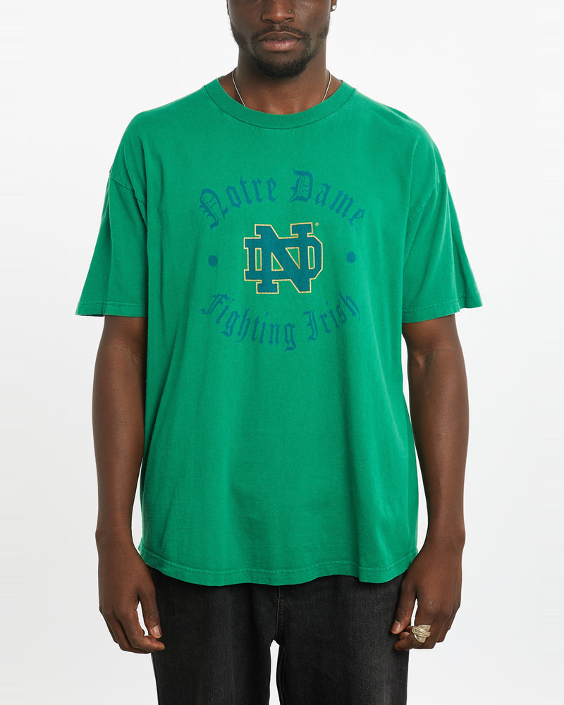 Vintage 90s NCAA Notre Dame Fighting Irish Tee <br>L , The Real Deal , newtown, sydney, australia, thrift store, opshop, preloved, secondhand, sustainable, retro, antique, 70s, 80s, 90s, 2000s, 00s, fashion, clothing, streetwear, trendy, garment, style, boutique, store, shop, archive, sale, cheap, best, top