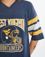 Vintage 70s NCAA West Virginia Mountaineers Jersey <br>M , The Real Deal , newtown, sydney, australia, thrift store, opshop, preloved, secondhand, sustainable, retro, antique, 70s, 80s, 90s, 2000s, 00s, fashion, clothing, streetwear, trendy, garment, style, boutique, store, shop, archive, sale, cheap, best, top