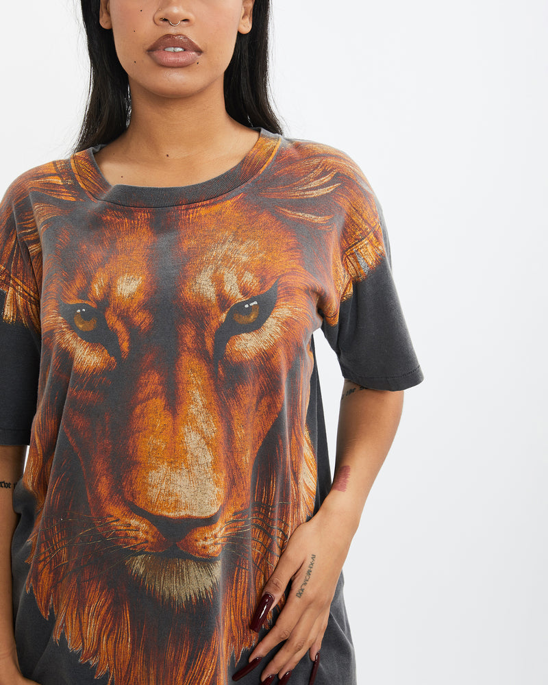 Vintage 90s Wildlife Lion Tee <br>S , The Real Deal , newtown, sydney, australia, thrift store, opshop, preloved, secondhand, sustainable, retro, antique, 70s, 80s, 90s, 2000s, 00s, fashion, clothing, streetwear, trendy, garment, style, boutique, store, shop, archive, sale, cheap, best, top