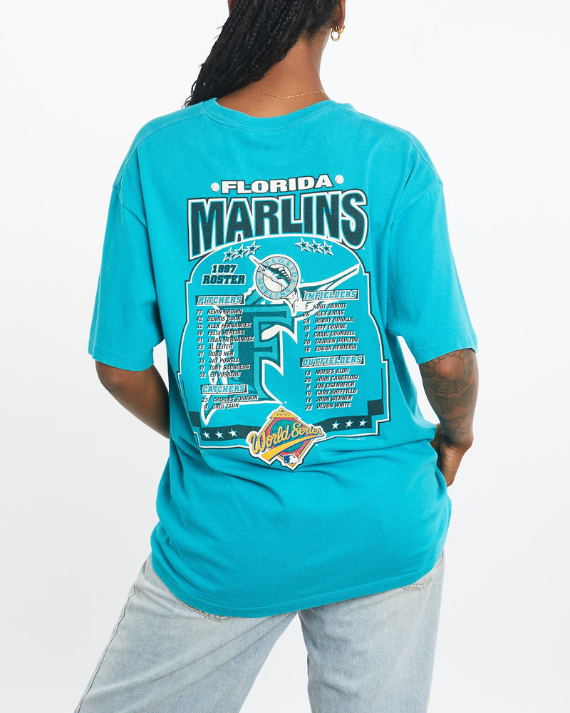 Vintage 1997 MLB Florida Marlins Tee <br>L , The Real Deal , newtown, sydney, australia, thrift store, opshop, preloved, secondhand, sustainable, retro, antique, 70s, 80s, 90s, 2000s, 00s, fashion, clothing, streetwear, trendy, garment, style, boutique, store, shop, archive, sale, cheap, best, top