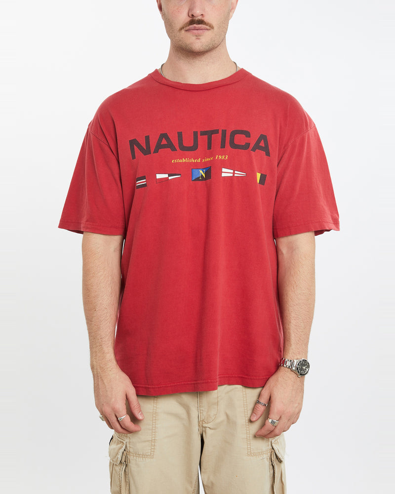 Vintage 90s Nautica Tee <br>L , The Real Deal , newtown, sydney, australia, thrift store, opshop, preloved, secondhand, sustainable, retro, antique, 70s, 80s, 90s, 2000s, 00s, fashion, clothing, streetwear, trendy, garment, style, boutique, store, shop, archive, sale, cheap, best, top