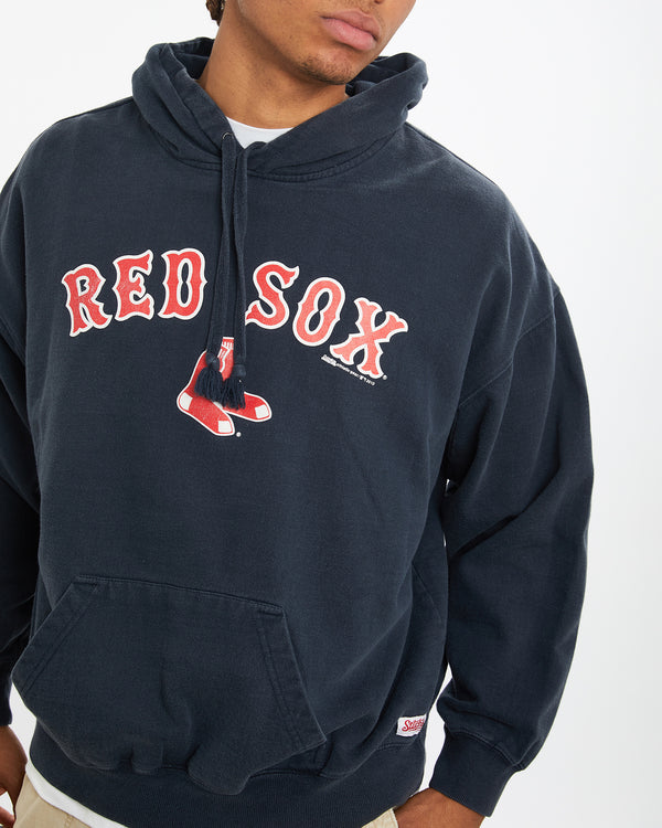 Vintage MLB Boston Red Sox Hooded Sweatshirt <br>XL , The Real Deal , newtown, sydney, australia, thrift store, opshop, preloved, secondhand, sustainable, retro, antique, 70s, 80s, 90s, 2000s, 00s, fashion, clothing, streetwear, trendy, garment, style, boutique, store, shop, archive, sale, cheap, best, top