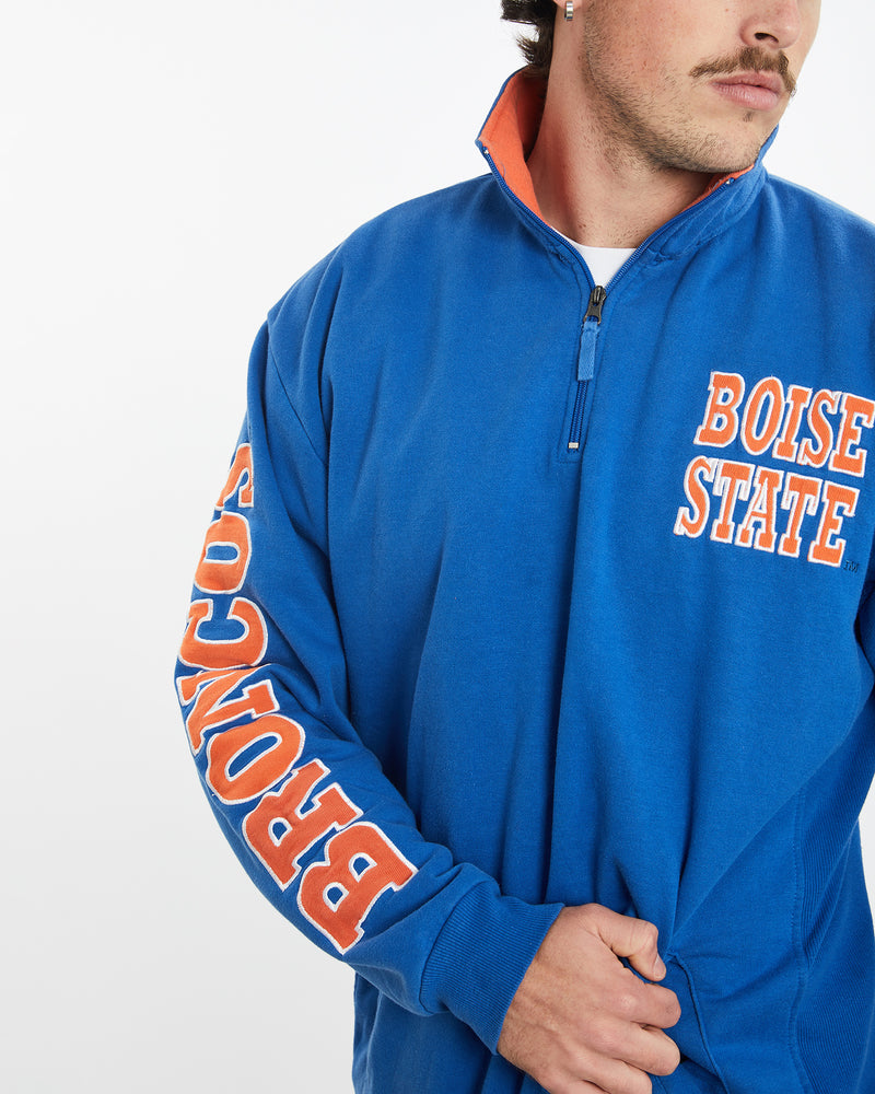 Vintage Boise State Broncos Quarter Zip Sweatshirt <br>XL , The Real Deal , newtown, sydney, australia, thrift store, opshop, preloved, secondhand, sustainable, retro, antique, 70s, 80s, 90s, 2000s, 00s, fashion, clothing, streetwear, trendy, garment, style, boutique, store, shop, archive, sale, cheap, best, top