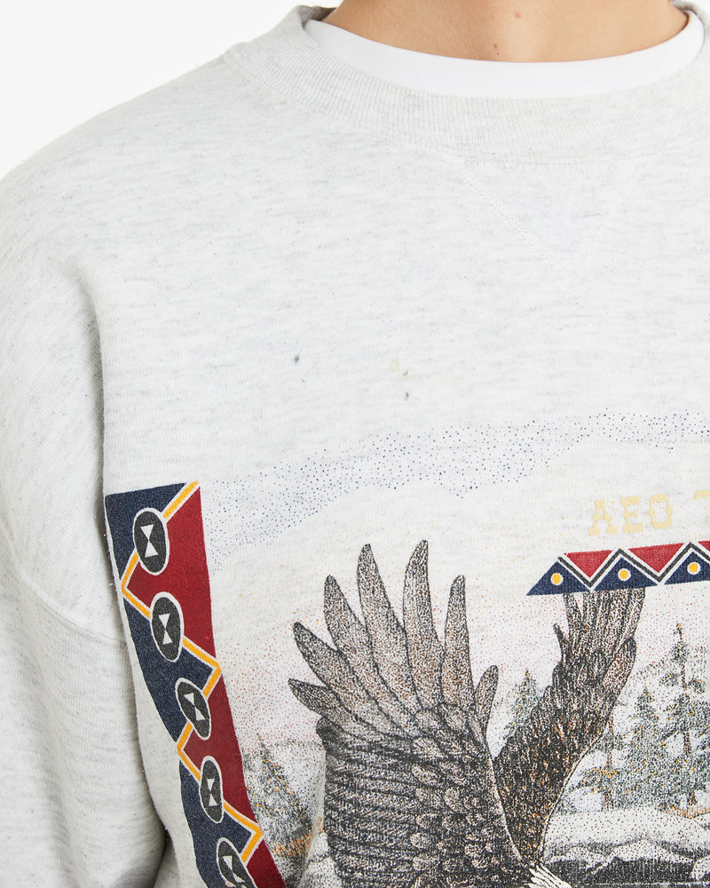 Vintage 90s Alaska Bald Eagle Wildlife Sweatshirt <br>M